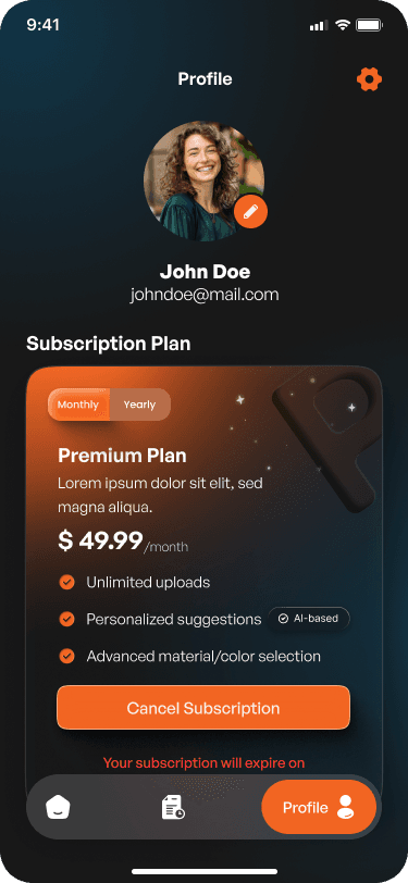 Dejumblefy profile screen